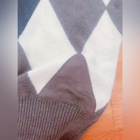 Vintage I.B. Diffusion Argyle Sweater Women’s M Angora Blend Made in Hong Kong